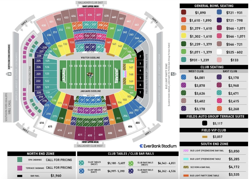 EverBank Field Seating Chart