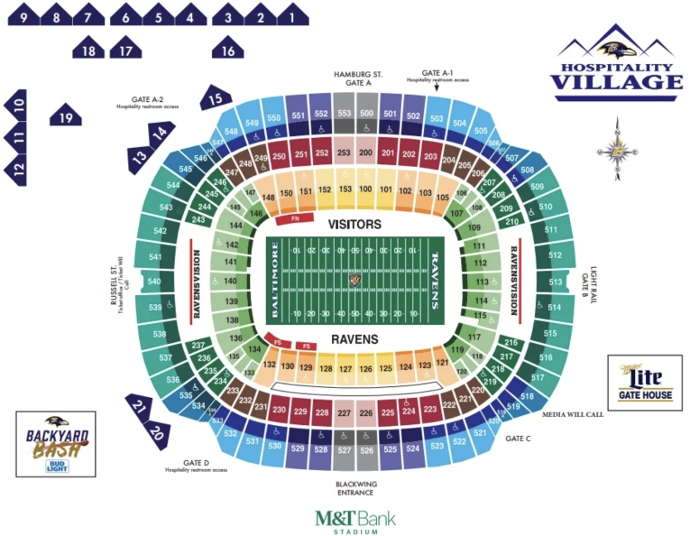 M&T Bank Stadium Seating Chart