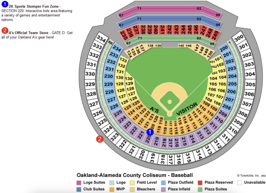 Oakland Coliseum Seating Chart