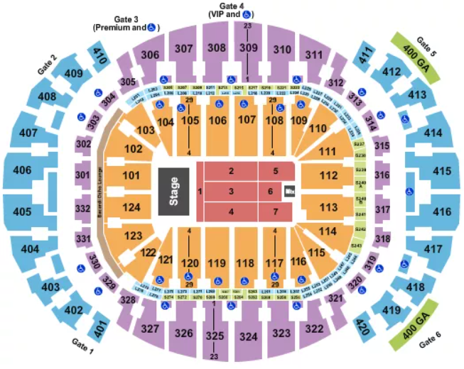 Seating Chart for Kaseya Center