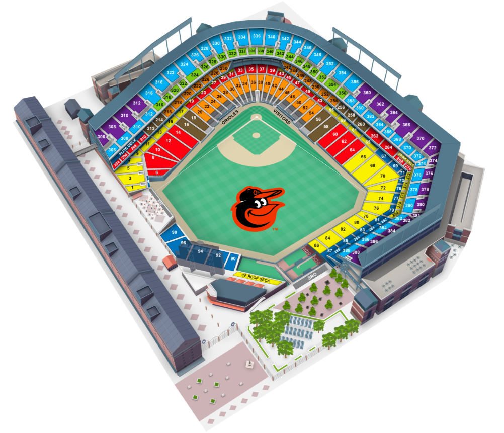 Seating Chart for Oriole Park at Camden Yards