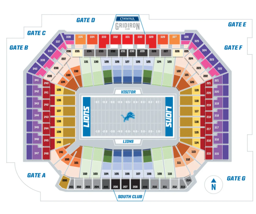 Seating Chart for Ford Field