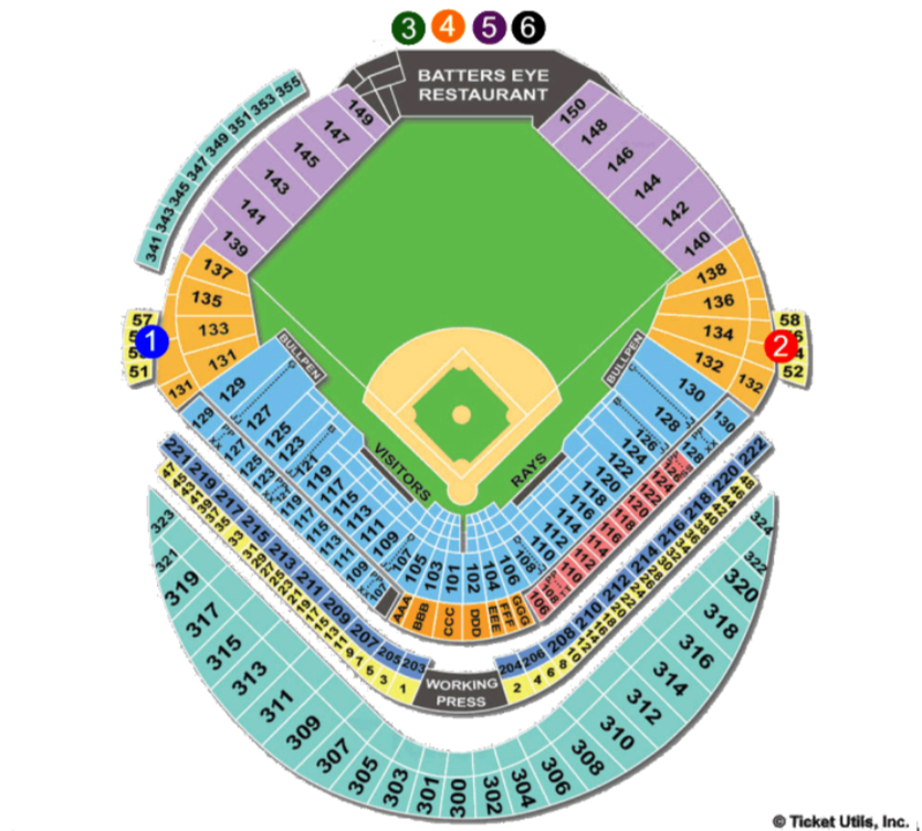 Seating Chart for Tropicana Field