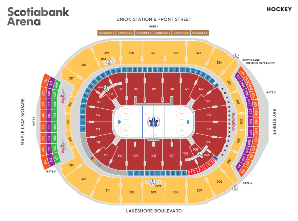 Seating Chart for Scotiabank Arena