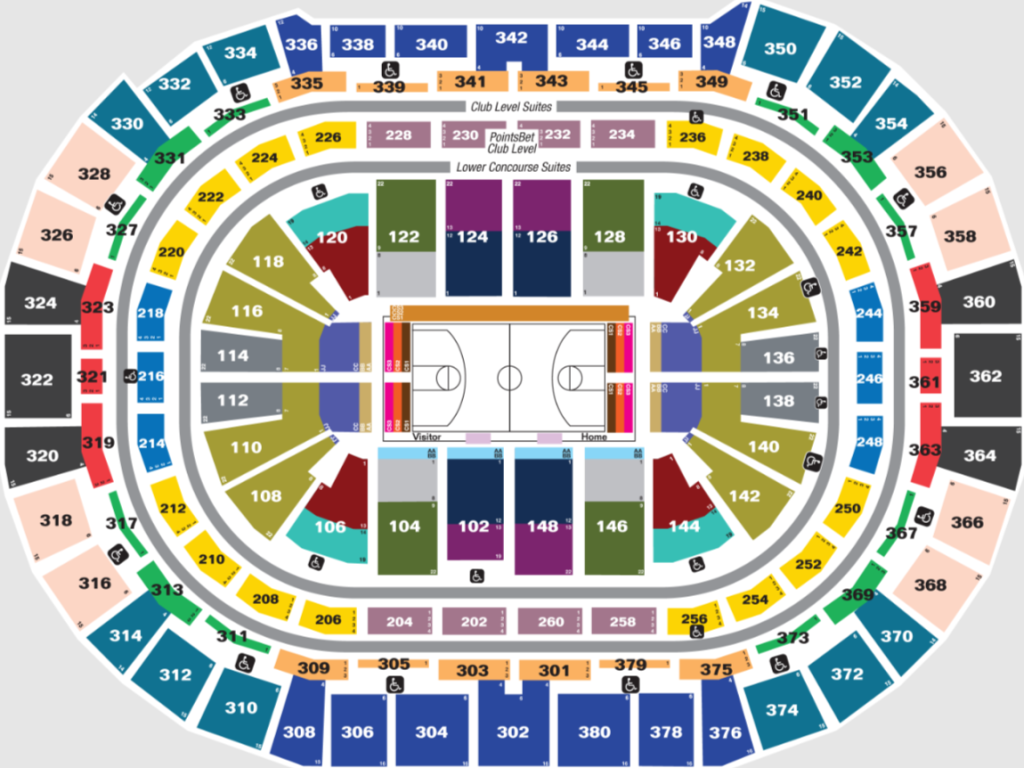 Seating Chart for Ball Arena