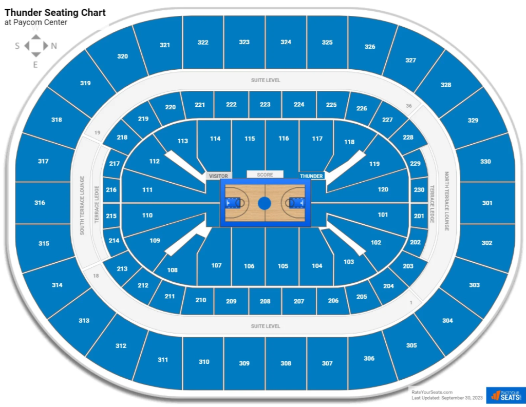 Seating Chart for Paycom Center