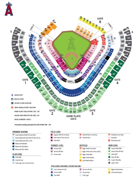 Seating Chart for Angel Stadium
