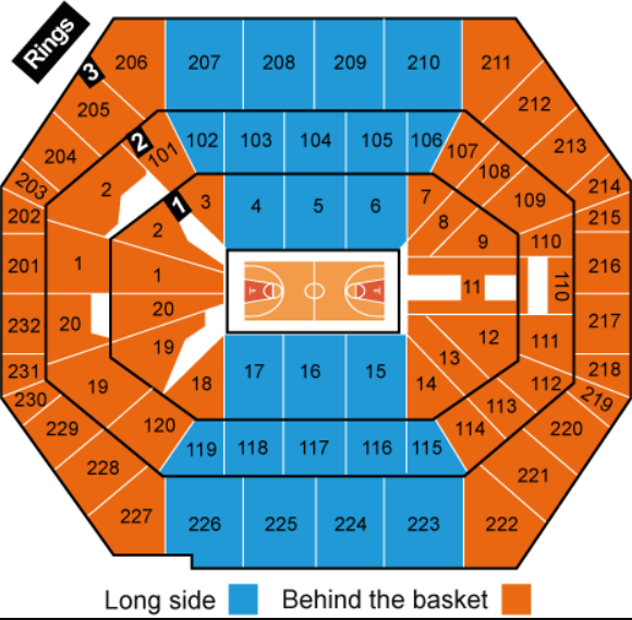 Seating Chart for Gainbridge Fieldhouse