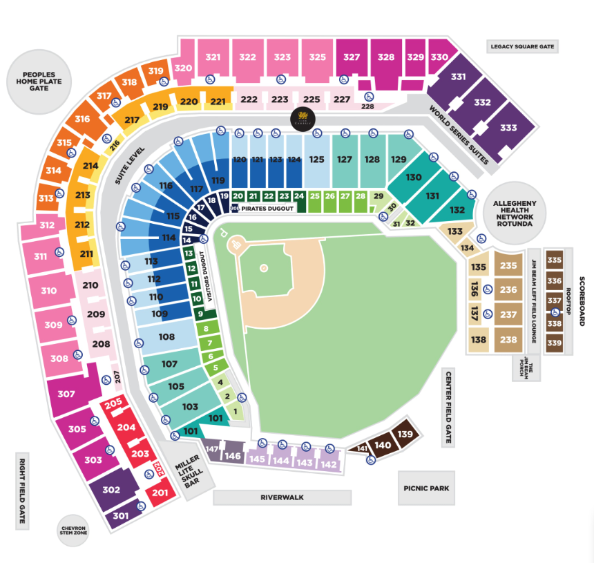 Seating Chart for PNC Park