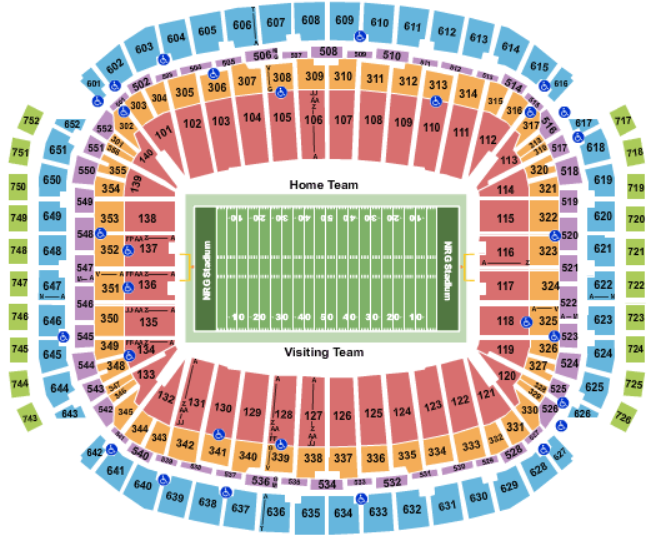 Seating Chart for Reliant Stadium