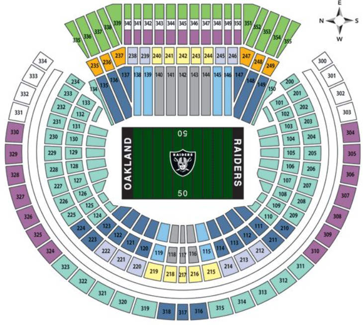 Seating Chart for O.co Coliseum






