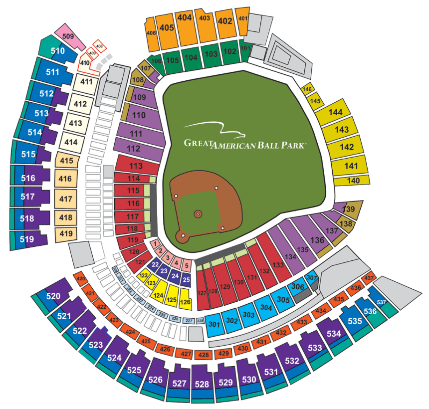 Seating Chart for Great American Ball Park