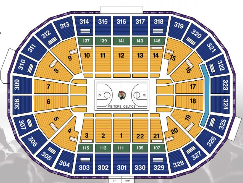 Seating Chart for Celtics: TD Garden